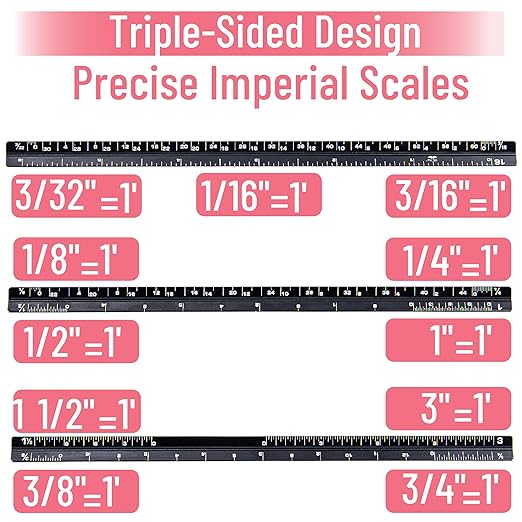 Mr. Pen- 6 Inch, 2 Pack, Pocket Size Ruler, Small Architectural Scale