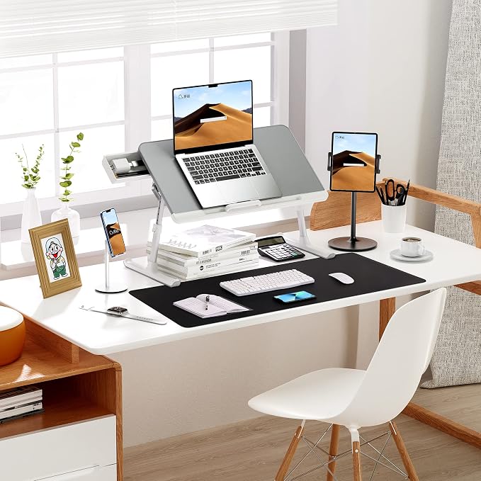 AFIING Large Desk Mat, 47" x 17", Black | Dual-Sided Natural Cork & PU Leather, Non-Slip, Waterproof, For Office, Home & Gaming