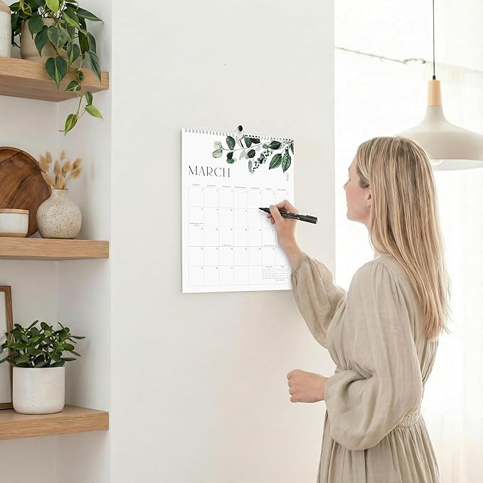 Aesthetic 2026-2027 Wall Calendar - Runs from January 2026 Until July 2027 - The Perfect Large Modern Greenery Calendar Planner for Easy Organizing