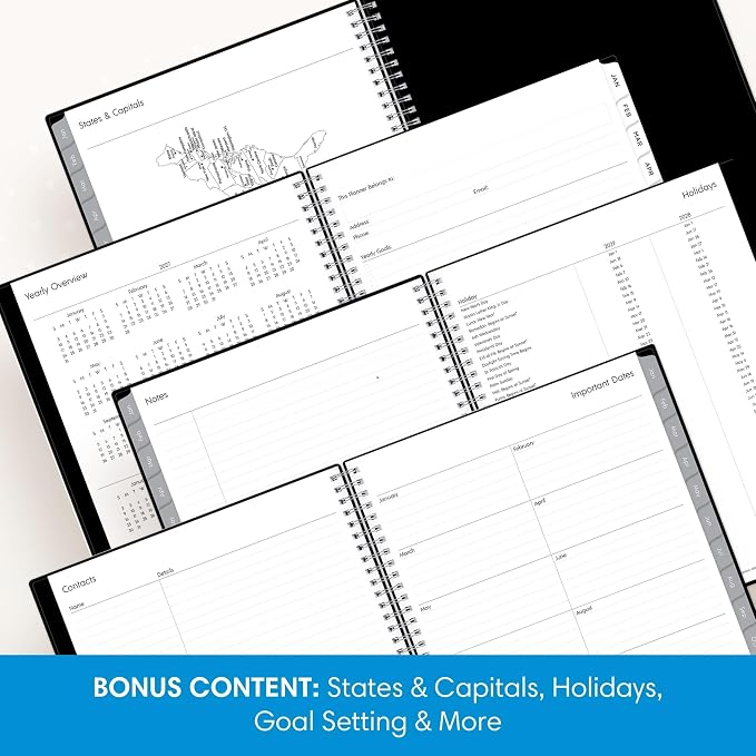 Blue Sky 2027 Weekly and Monthly Planner Calendar, Includes January 2027 - December 2027, 7" x 9", Flexible Cover, Wirebound, Laminated Tabs, Enterprise