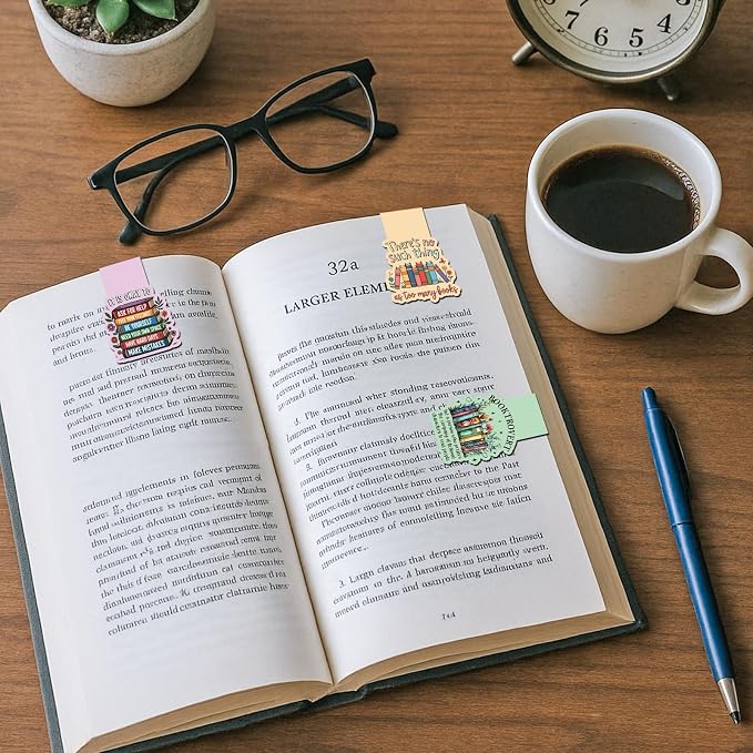 Bookish Magnetic Bookmark Gifts - 8 PCs Cute Bulk Book Marks Book Lover Charm Aesthetic Flower Magnets Page Markers for Reading Women Readers Students Teachers School Birthday Accessories