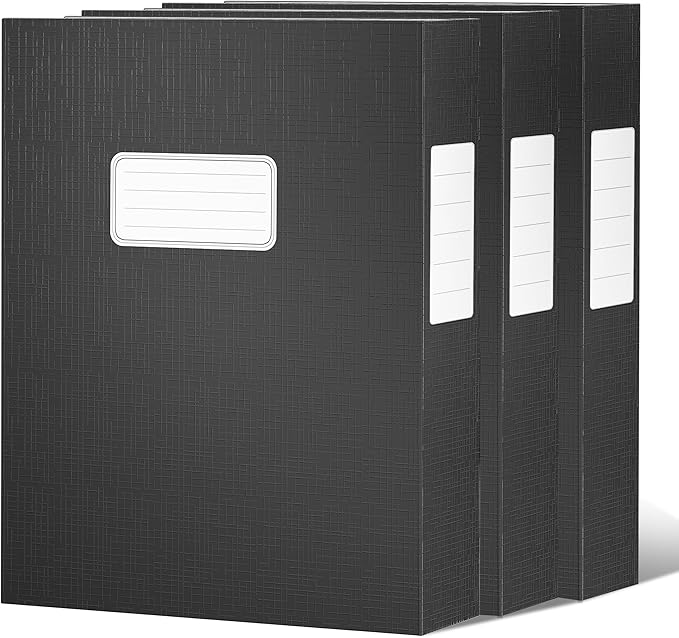 JiaWei A4 Storage File Boxes Document File Folder Vertical File Folders Organizer with Lids Letter Size 9.4×1.5×12.5 Inches Archives Filing Box for Office and School (Pack of 3, Black)