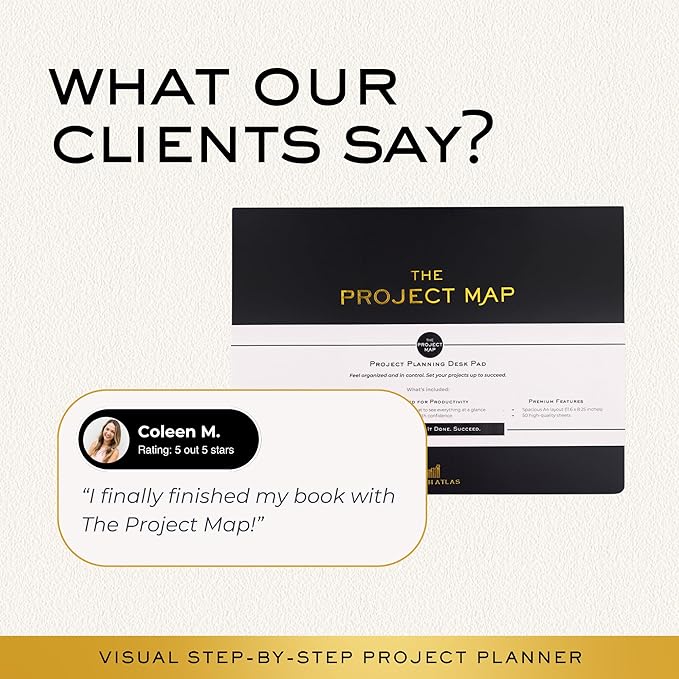 Map Desk Pad Project Notebook - One-Page Project Planner for Business Owners to Stay Focused, Project Management, and Achieve Results with a Success Mindset