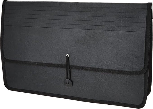 Lion Expand-N-File Poly Expanding Wallet, Legal (9-1/2 x 15 Inches), 2-1/2 Inches Gusset, Black, 1 Wallet (48150-BK)