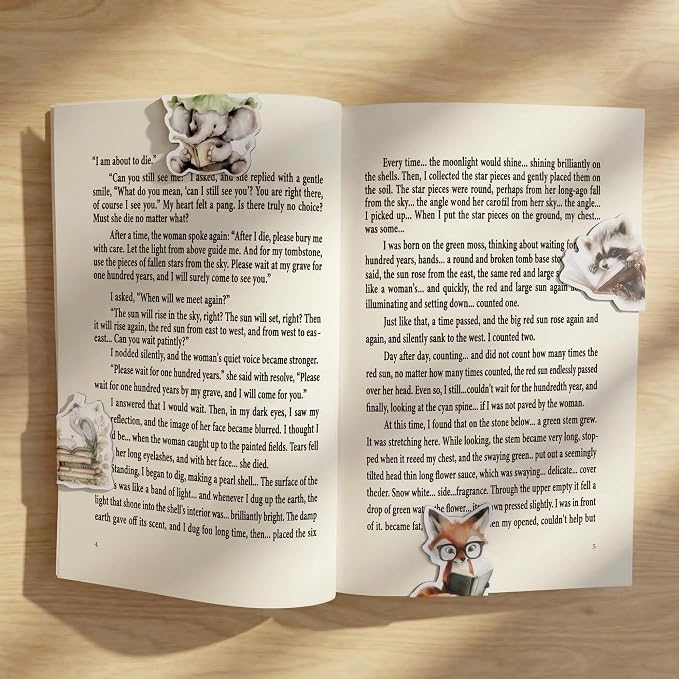 Cute Magnetic Bookmarks Gifts - 15 Pcs Funny Cats Dog Bookmark for Women Kids Book Lovers Students Bookworms Birthday Graduation Gift Magnet Page Clips School Office Reading Accessories