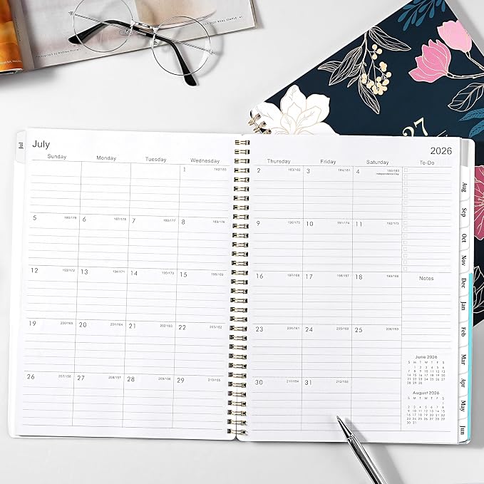 Planner 2026-2027 - Academic Planner 2026-2027 Weekly and Monthly, 8.5" x 11", July 2026 - June 2027, Calendar Planner Spiral Bound with 12 Monthly Tabs