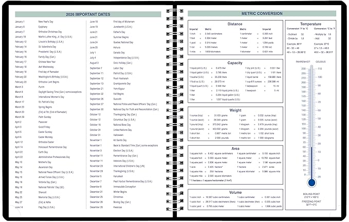 Blueline® 2026 Plan & Link™ Essential Weekly Planner, Appointment Book, 12 Months, January to December, 11" x 9.0625", Black (C5950.81T-26)