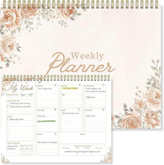 Weekly Planner Notepad 8.5x11 Inches – 52 Weeks Undated Dashboard Desk Pad for To-Do List, Schedule & Notes – Productivity Planner for Work, School, Home & Busy Professionals (Blush Pink)
