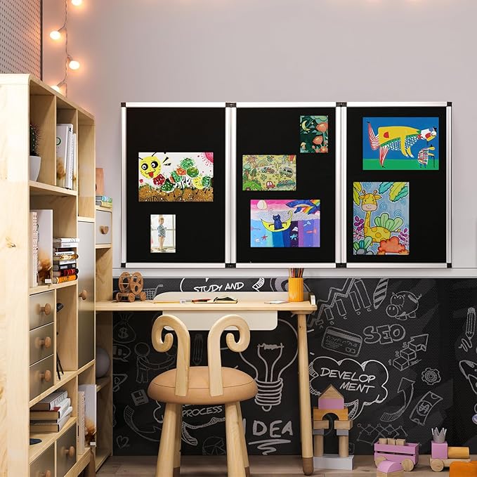 jxgzyy Trade Show Presentation Board 3+1 Panel Trifold Poster Board with Storage Bag Single Sided Art Display Panels Tabletop Folding Panel Display for School Workshop