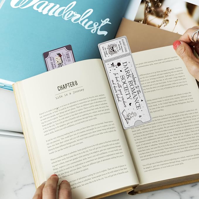 Dark Gothic Romance Bookmarks: 20 PCS Ticket-Style Bookish Gifts, Aesthetic Spicy Book Accessories for Women, Reading Merch for Adults & Book Club Lovers