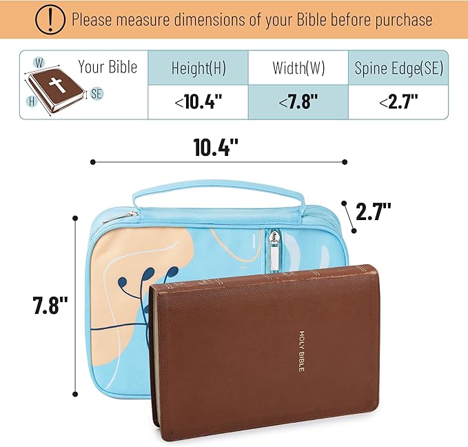 Mr. Pen- Bible Cover Case, Carrying Book Case with Durable Handle and Zippered Pocket, Bible Protective Church Bag for Men & Women, Christian Gifts, Sky Bloom