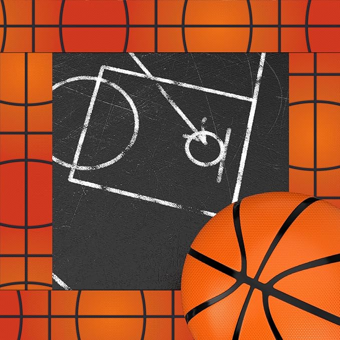 Whaline 32.8 Ft Basketball Bulletin Board Borders 3D Orange Basketball Die-Cut Board Trim for Sport Party Back to School Classroom Office Chalkboard Decoration