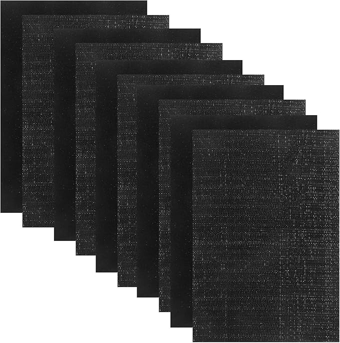 OSALADI Self-Adhesive Hook and Loop Tape Strips, Double-Sided Black Sticky Adhesive, 12 Pairs 11x15cm, Heavy Duty Carpet Fastener for Home, Office, and Vehicle Use