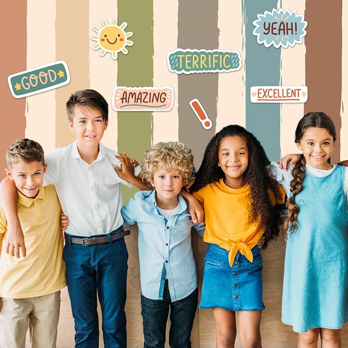Mindsoft Bulletin Board Paper 48'' x 107'' Class Boards for Classroom Bulletin Boards Everyone is Welcome Classroom Board Decor Pillows Curtains Crafts(1 Pc,Stripe)
