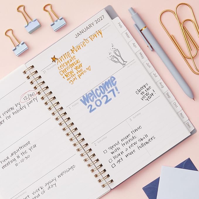 Blue Sky 2027 Weekly and Monthly Planner Calendar, January 2027 - December 2027, 5" x 8", Flexible Frosted Cover, Laminated Tabs, Durable Twin Wire Binding, Tula
