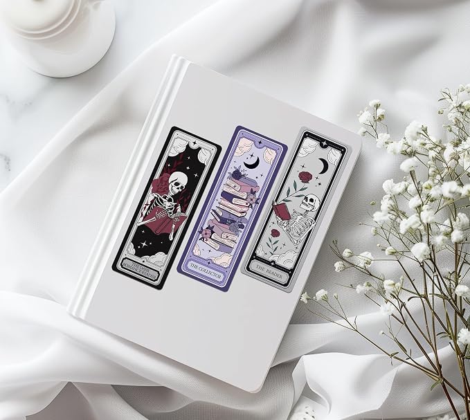 TwoDays Cute Tarot Bookmarks for Book Lovers - Dark Romance Fantasy Merch for Reading Women, Booktok Accessories Gifts for Bookish (Set of 10, 6'' X 2'')