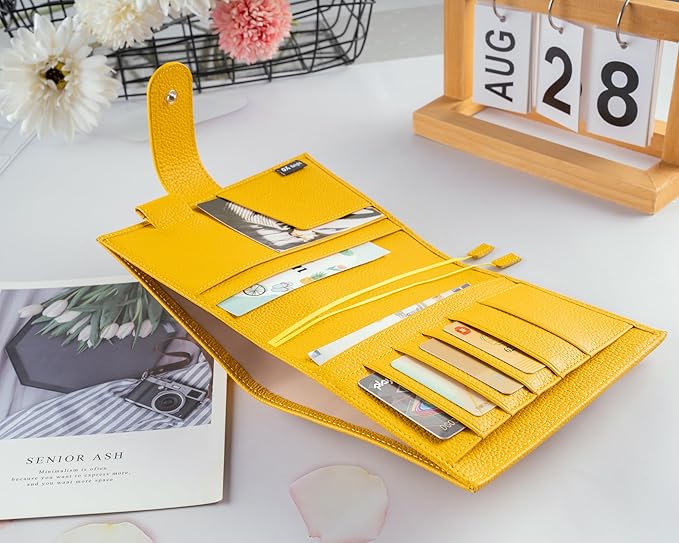 A6 Genuine Leather Techo Notebook Cover Compatible with Hobonichi Original Stalogy Midori MD with 5 Card Slots Pen Loop Bookmarks Back Pocket