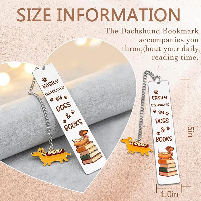 Dachshund Gifts for Women Dachshund Bookmarks for Book Lovers Weiner Dog Gifts for Women Birthday Christmas Weenie Dog Gift Cute Bookmarks