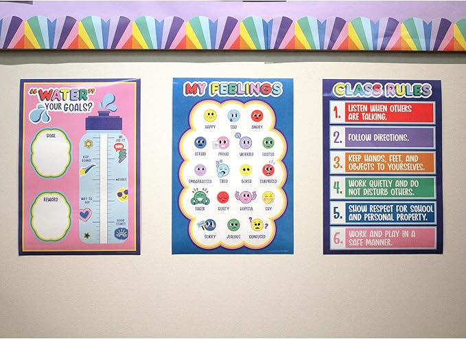 Carson Dellosa We Stick Together 107PC School Supplies, Incentives, Behavior Charts, Stickers, Punch Cards, Dry Erase Goal Tracker, Calming Corner Items Kids Poster, Motivational Classroom Must Haves