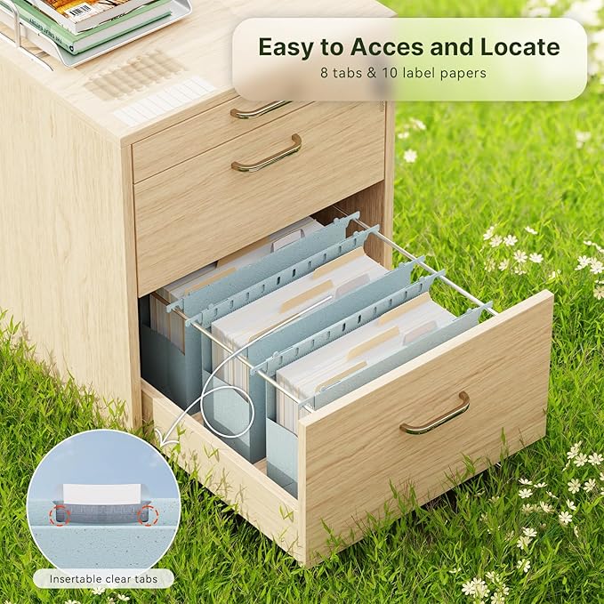 XINGIA Letter Size File Folders Hanging with Tabs,3 Inch Expansion Extra Capacity File Cabinet Folders,6 Pack Plastic Hanging File Folders for Bulky Files,Wheat Straw File Organizer for Office School