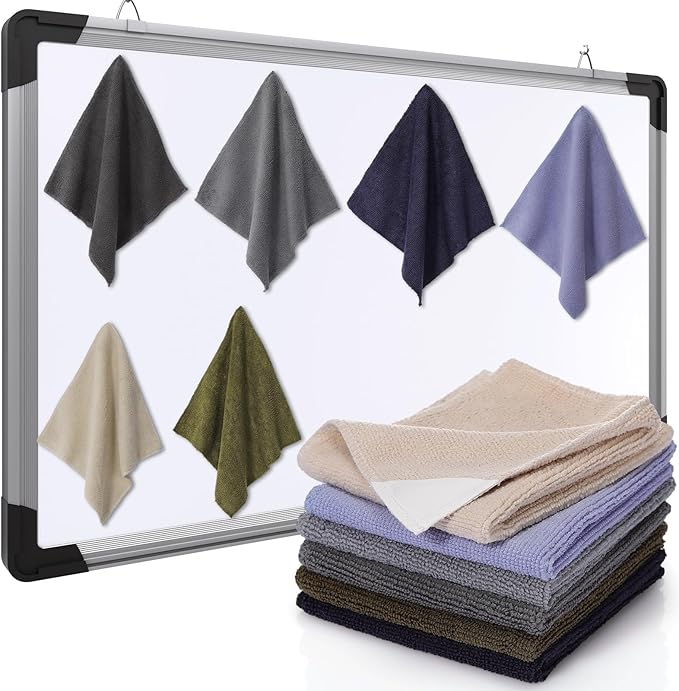 Fanfanwin 6 Pack Magnetic Microfiber Cleaning Cloth, Colorful Whiteboard Dry Erase, Magnetism Whiteboard Eraser for Blackboards Classroom Chalkboards Washable Home Office 10'' x 10''(Dark Color)