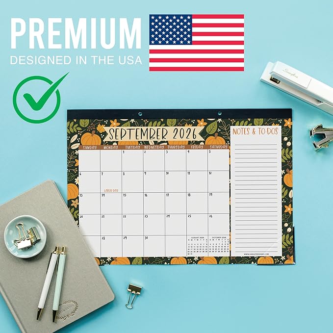 Hadley Designs Large Teacher Desk Calendar 2026-2027 - Desktop Calendar 2026, 18-Month Desk Calendars for Home, Office & Classroom, Cute Classroom Must Haves, Teacher Appreciation Gifts