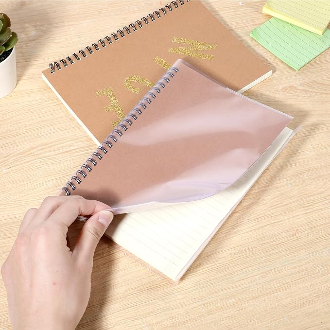 10pcs Clear A5 Book Covers Plastic Exercise Books Covers Waterproof Plastic Sleeves Transparent Slip on Book Cover for Home Office Books (8.5 * 5.9 Inch)