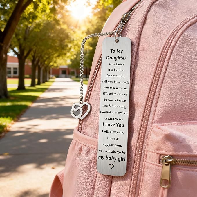 Gifts for Daughter from Mom Dad, Sentimental Birthday Gifts for Daughter, Inspirational Bookmark for Adult Daughter, Graduation Christmas Valentines Gifts for Her, I Love You Keepsake