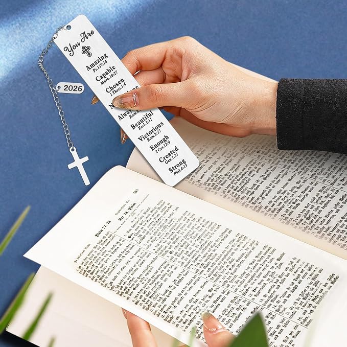 Bible Bookmark, Kaluofan 2026 Christian Bookmarks for Women, Bookmarks for Women, Baptism Gifts for Girl, First Communion Gifts for Girls, Back to School Coming of Age Gifts, Graduation Gifts
