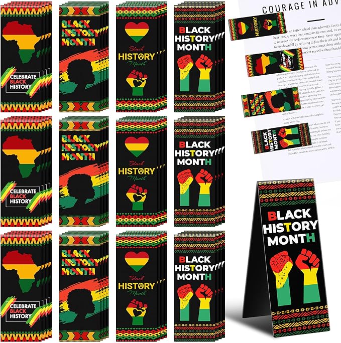 ReliThick 72 Pcs Magnetic Juneteenth Bookmarks 2.95 inch Magnetic Black History Page Markers Page Clips Juneteenth Black History Month Party Decorations Africa American Celebration Gifts