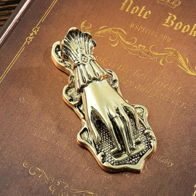 New Style Hand of Wealth Retro Lady Book Mark- Stainless Steel Metal Bookmarks Collection The Hand of Noblewoman Signifies Wealth and Good Fortune Gifts for Girl Lover Christmas (Gold)