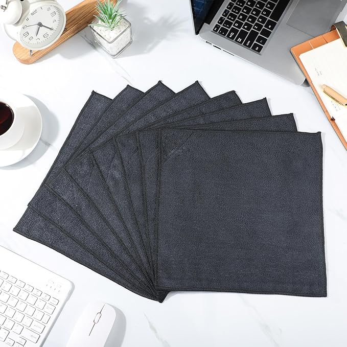 Gerrii 16 Pcs Magnetic Cleaning Cloth Dry Erasers for White Boards Compatible with Most Whiteboards Reusable Microfiber Cloth Whiteboard Eraser for Screens(Dark Gray)