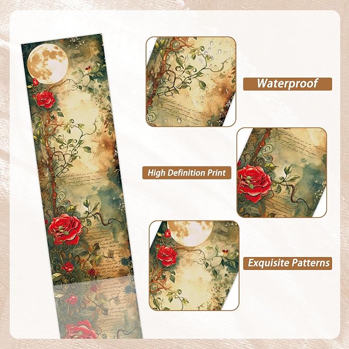 Moonlight Garden Fantasy Bookmarks Set – Unique Double-Sided Matte Laminated Page Markers, Aesthetic Floral Funny Book Mark for Office, School, Students, Teachers and Book Lovers(No Holes(100pcs))