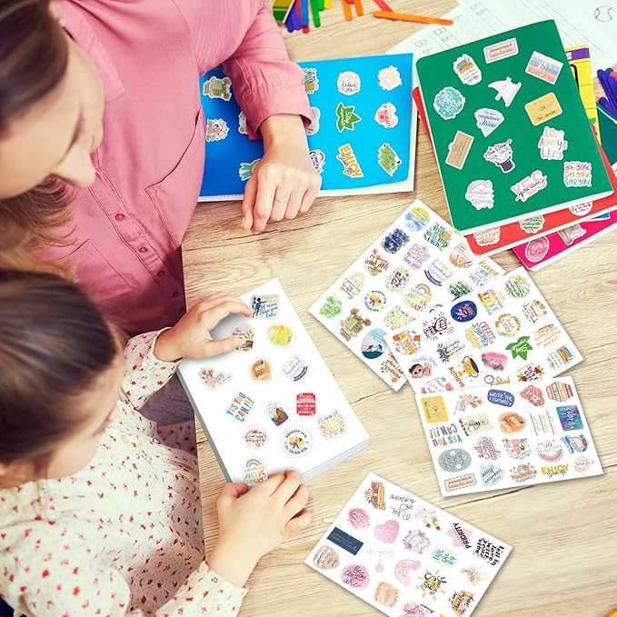 480PCS Inspirational Happy Planner Stickers for Adults Organizers Scrapbooking Supplies Waterproof Stickers Aesthetic Quotes Journaling Sticker for Kids Teens Teacher Supplies