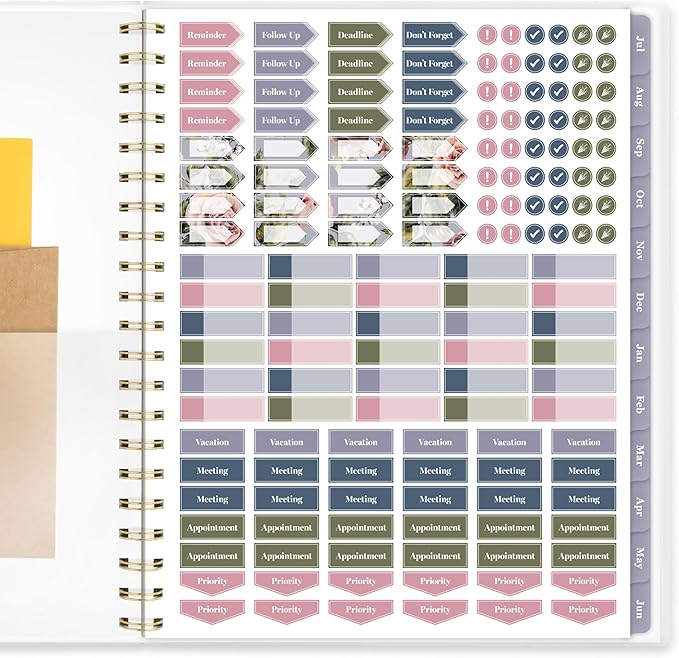 Cambridge Planner 2026-2027 Weekly & Monthly Academic 12-Month July-June, 8-1/2" x 11", Tea Rose (1796-905A)