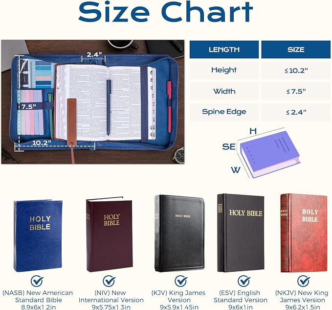 XKDOUS Bible Cover Case Leather Book Carrying Case Large Bible Bag Organizer with Cross, Handle, Pens, Tabs, Study Supplies Journaling Kit Father Day Christian Gifts for Dad, Mom, Men, Women