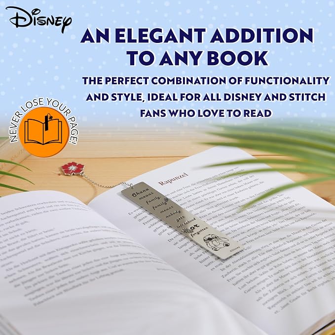Disney Stitch Bookmarks Stainless Steel for Women Teens Kids Cute Kawaii Bookmark Book Lovers Teacher Appreciation Gifts (Silver Stitch)