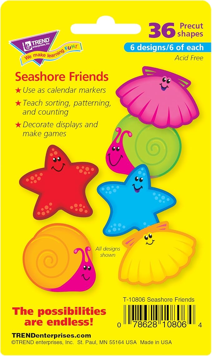 TREND enterprises, Inc. Seashore Friends Mini Accents Variety Pack, 36 ct