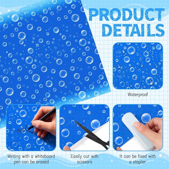 Hahafelt 1 Pack 47 x 108 Inch Fabric Bulletin Board Roll Waterproof Non Woven Classroom Background Decoration Resistant Bulletin Board for Back to School Wall Decor DIY Craft (Bubbles)