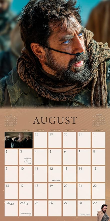 Dune 2026 Wall Calendar, 12-Month Sci-Fi Fantasy Movie Art Calendar, 12" x 12", 2026 Wall Planner and Organizer with Large Grids for Home or Office, Epic Sci-Fi Art