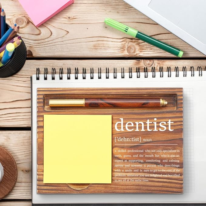 Dentist Gifts for Dental Hygienist Sticky Note Holder, Appreciation Recognition Gifts for Dental Assistant Nurse Nursing Students Graduation Nurses Week Self-Stick Note Pad Holders TZP77