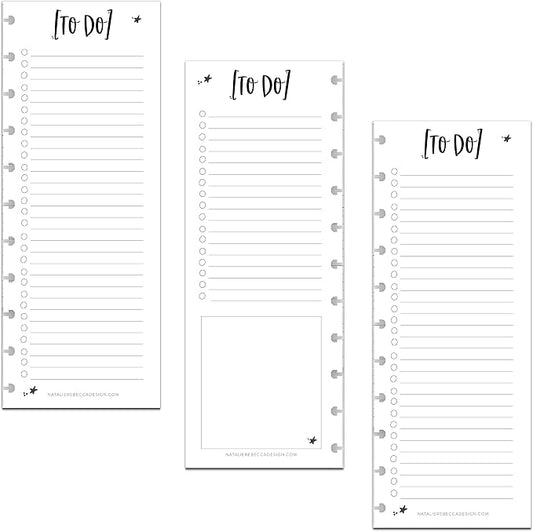 BetterNote Skinny To Do List Refills for Discbound Notebooks, Half Sheet Checklist, Fits Levenger Circa, Staples Arc, TUL, The Happy Planner, Disc Bound, Talia (Whimsy- 50 Sheets, 11-Disc, 8.5"x11")