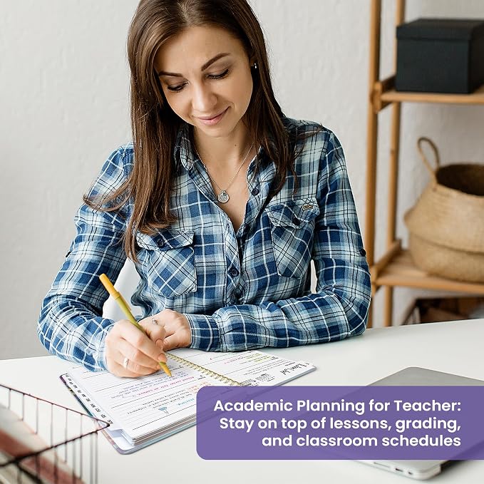Planner 2026–2027, Academic Year Monthly & Weekly Calendar Book, Jul 2026–Jun 2027, Hardcover Organizer with Tabs, Student & Teacher Planner, 6.3" x 8.5", Lavender Whiskers