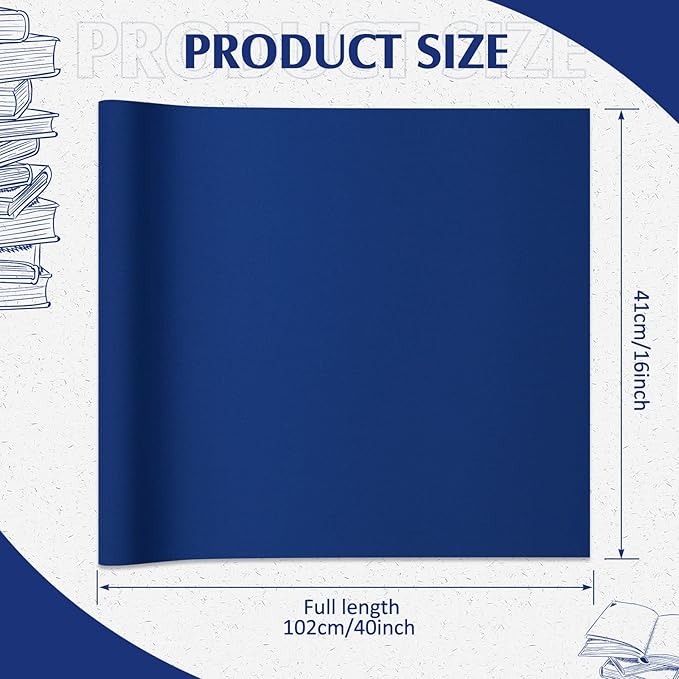PerKoop Book Cloth for Book Binding 40 x 16 Inch Fabric Surface Paper Backed Bookcover Archival European Durable Strong Bookbinding Supplies Cover Books Album Scrapbooking (Dark Blue)