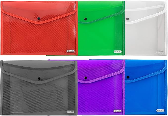 BAZIC Products V-Flap A4/Letter Size Document Holder, for Documents Office School, Set of 6