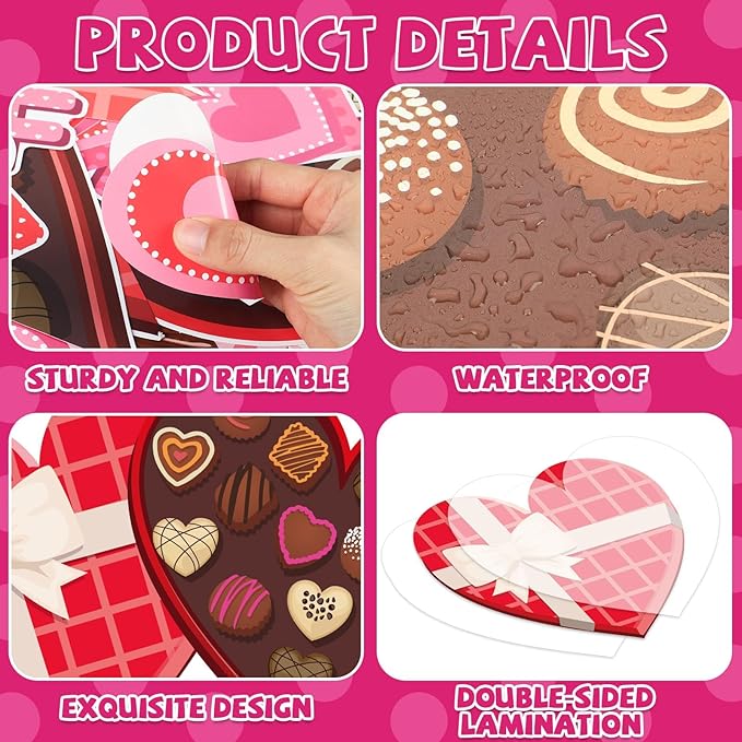 gisgfim Valentine’s Day Bulletin Board Set Decorations Valentines Classroom Decor Chocolate Heart Photo Craft Cutouts for School Home Chalkboard Wall Door Party Supply(Life Is like a Box of Chocalate)