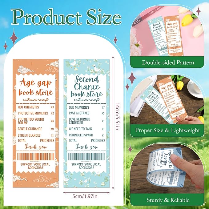 Wxiben Funny Ticket Bookmarks Gifts - 100 Pcs Colourful Book Club Paper Bookmarks Reading Tracker Book Marks Page Marker Clip Gift for Women Book Lovers Office Teachers Bookish Reading Accessory