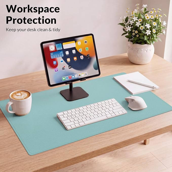 AFIING Cork Desk Mat, Rose Pink, 23.6" x 13.8", Desk Pad Protector | Dual-Sided Cork & PU Leather, Waterproof, Non-Slip, For Office, Home & Study