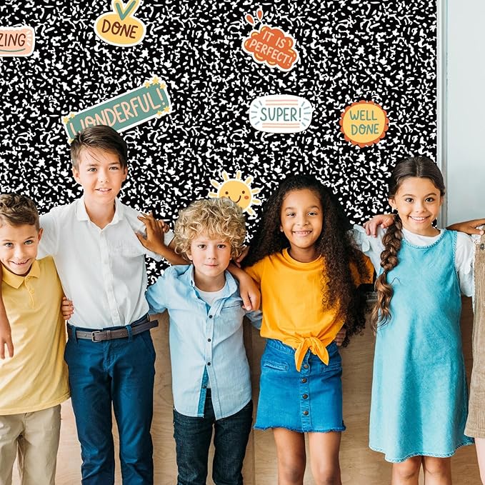 Mindsoft Bulletin Board Paper 48'' x 107'' Class Boards for Classroom Bulletin Boards Everyone is Welcome Classroom Board Decor Pillows Curtains Crafts(Composition,2 Pcs)