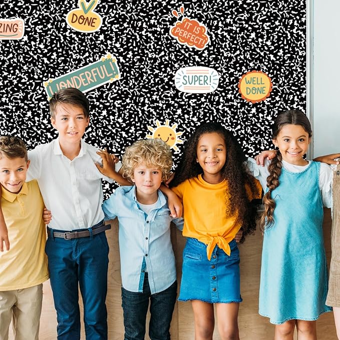 Mindsoft Bulletin Board Paper 48'' x 107'' Class Boards for Classroom Bulletin Boards Everyone is Welcome Classroom Board Decor Pillows Curtains Crafts(Composition,2 Pcs)